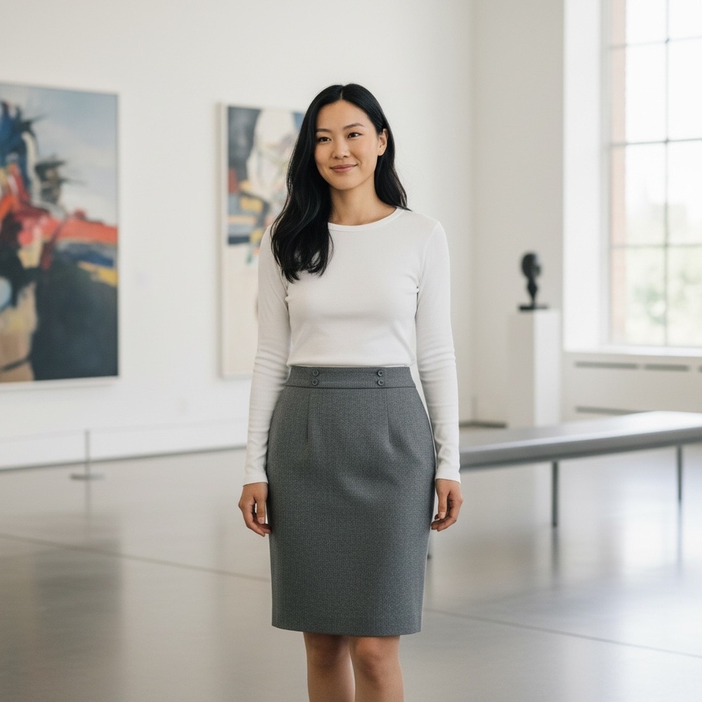 Reitmans Classic Gray Midi Skirt